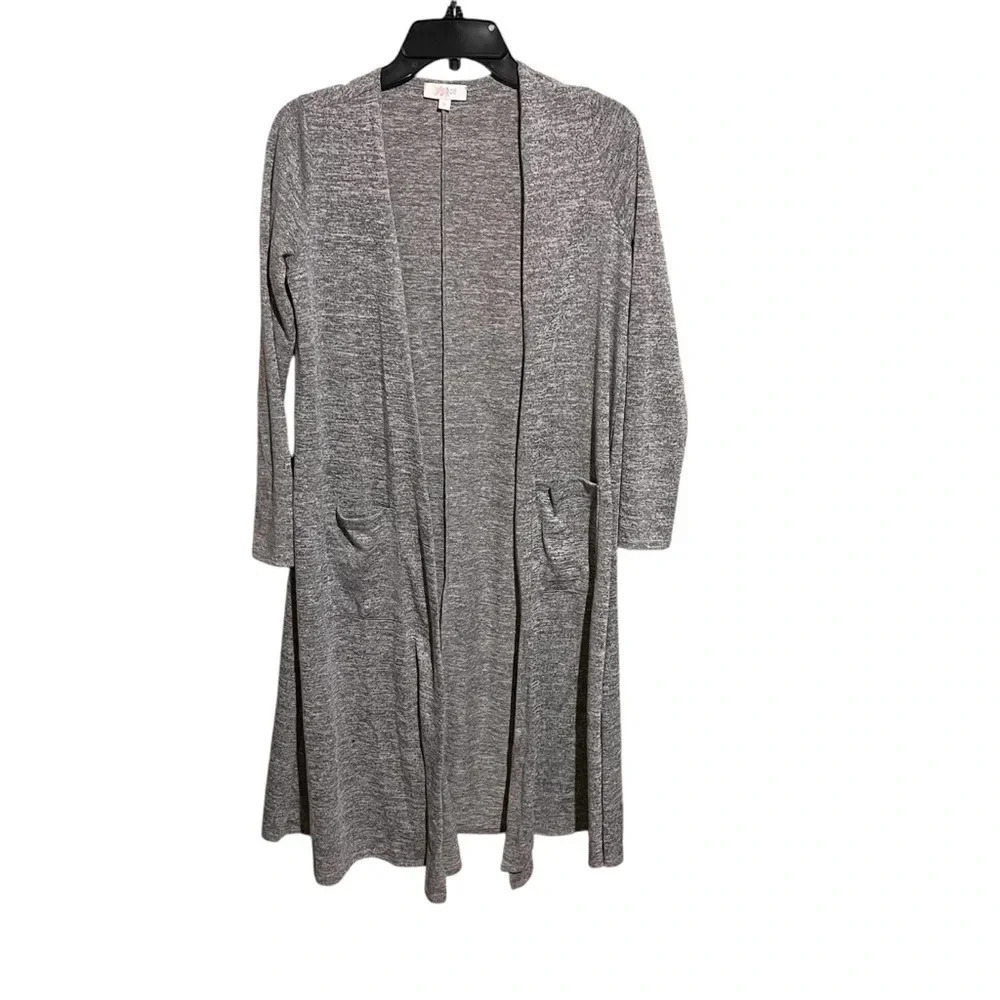 LuLaRoe Sarah Sweater Women’s Small Gray Cardigan Open Front Long Sleeve